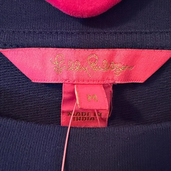 NWT Lilly Pulitzer Rami Long Sleeve Shirt–Navy Wild Heart Chenille Medium - Picture 3 of 15